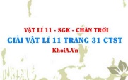Giải Vật lí 11 trang 31 Chân trời Sáng tạo